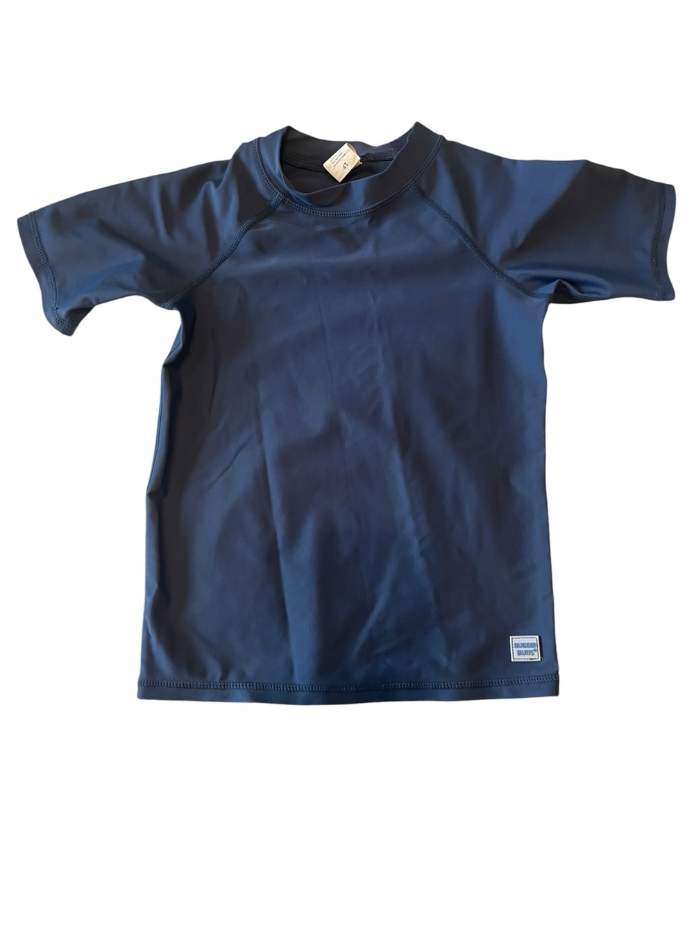 Rugged Butts Boys Blue Rash Guard Swim Shirt Size 4T Short Sleeve